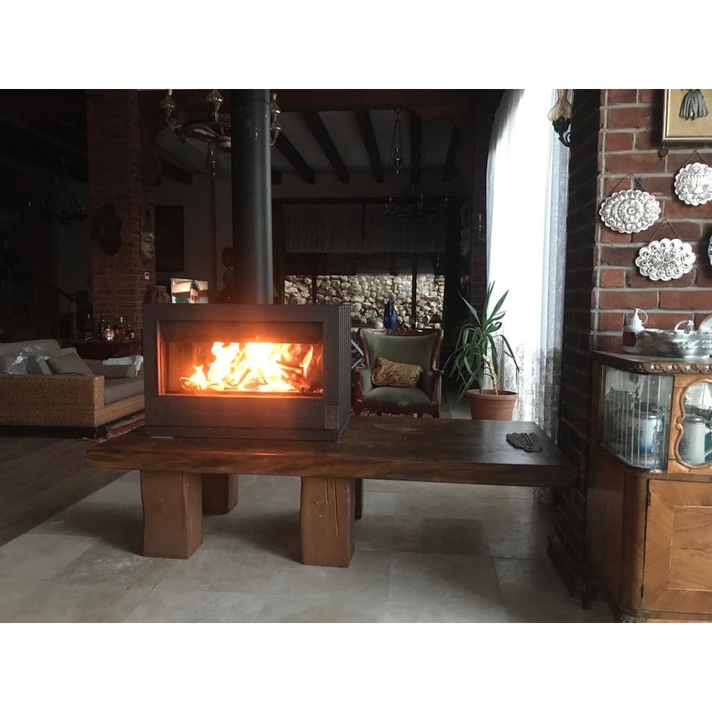 Invicta® Aaron Double Sided Glass 36" Cast Iron Wood Burning Stove Fireplace 99,000 BTU's SAMPLE PHOTO