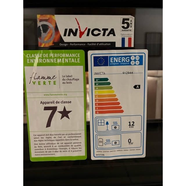 Invicta® Nelson Two Sided Glass 36" Cast Iron Wood Burning Stove Fireplace- Double sided see through Wood Stove