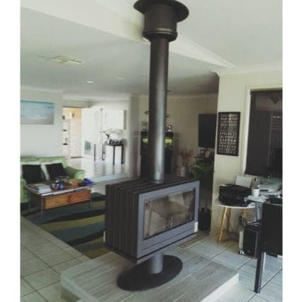 Invicta® Nelson Two Sided Glass 36" Cast Iron Wood Burning Stove Fireplace- Double sided see through Wood Stove SAMPLE PHOTO