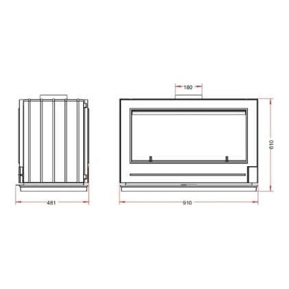 Invicta® Nelson Two Sided Glass 36" Cast Iron Wood Burning Stove Fireplace- Double sided see through Wood Stove
