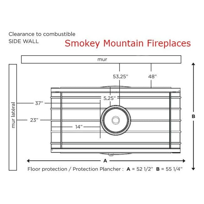 Invicta® Nelson Two Sided Glass 36" Cast Iron Wood Burning Stove Fireplace- Double sided see through Wood Stove