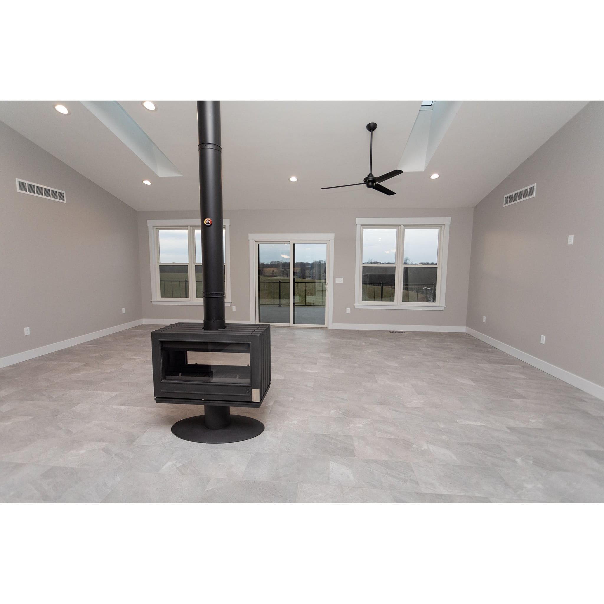 Invicta® Nelson Two Sided Glass 36" Cast Iron Wood Burning Stove Fireplace- Double sided see through Wood Stove SAMPLE PHOTO