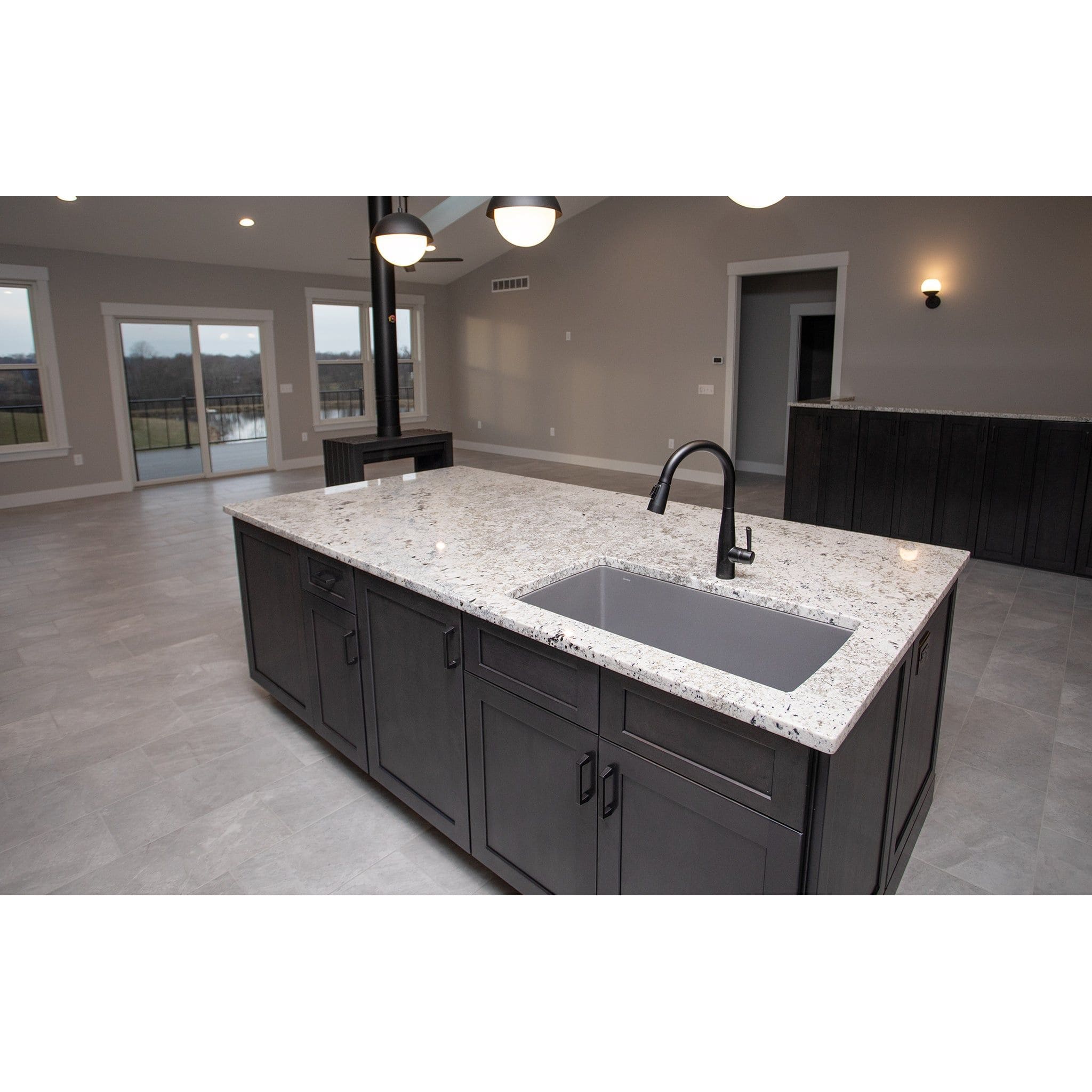 Invicta® Nelson Two Sided Glass 36" Cast Iron Wood Burning Stove Fireplace- Double sided see through Wood Stove SAMPLE PHOTO