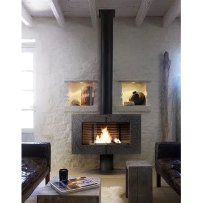 Invicta® Symphonia Cast Iron Wood Burning Fireplace 40" Clean Burning Modern Wood Stove SAMPLE PHOTO