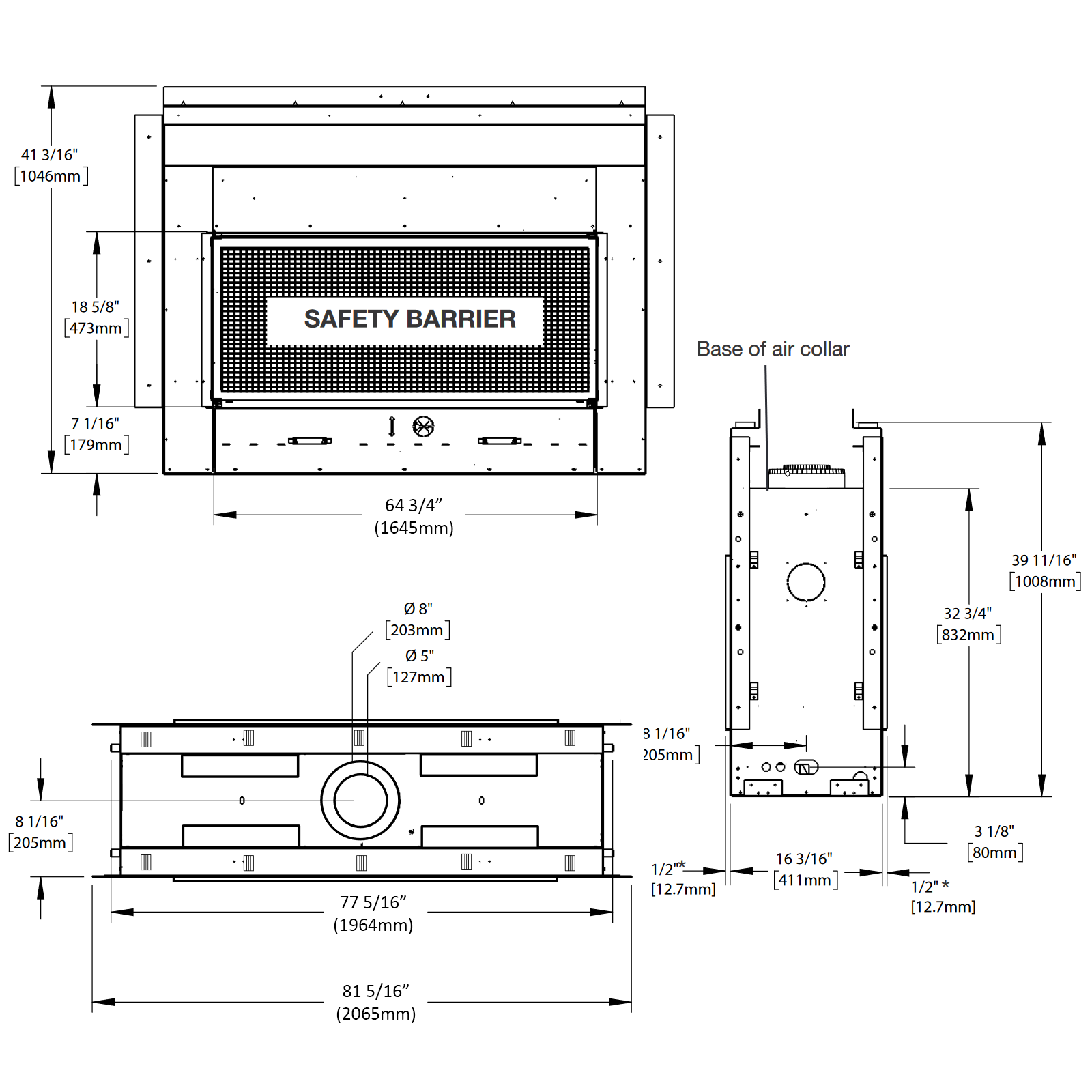 Napoleon Vector 62 See-Through Linear Direct-Vent Gas Fireplace - LV62N2