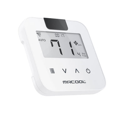 MRCOOL Bluetooth Mini-Stat Thermostat for Ductless Mini Split in White, MTSK02 SIDE VIEW