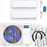 MRCOOL DIY Mini Split - 21,000 BTU 2 Zone Ductless Air Conditioner and Heat Pump with 35 ft. Install Kit, DIYM218HPW01C13