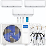 MRCOOL DIY Mini Split - 27,000 BTU 3 Zone Ductless Air Conditioner and Heat Pump with 25 ft. Install Kit, DIYM336HPW00C28