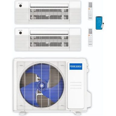 MRCOOL DIY Mini Split - 30,000 BTU 2 Zone Ceiling Cassette Ductless Air Conditioner and Heat Pump, DIY-BC-227HP1218 COMPLETE SET