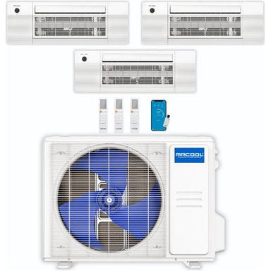 MRCOOL DIY Mini Split - 30,000 BTU 3 Zone Ceiling Cassette Ductless Air Conditioner and Heat Pump, DIY-BC-336HP090912 COMPLETE SET