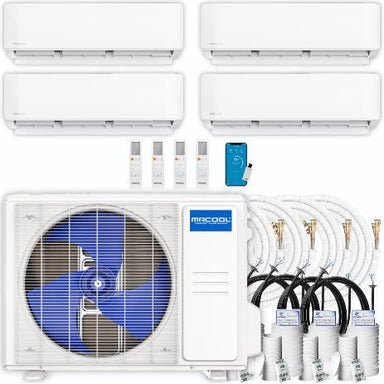 MRCOOL DIY Mini Split - 39,000 BTU 4 Zone Ductless Air Conditioner and Heat Pump with 35 ft. Install Kit, DIYM436HPW01C140 COMPLETE SET