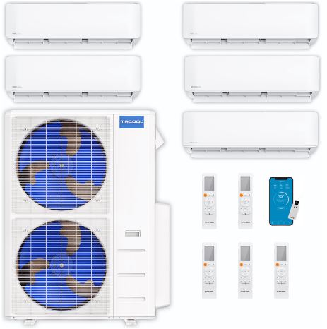 MRCOOL DIY Mini Split - 45,000 BTU 4 Zone Ceiling Cassette Ductless Air Conditioner and Heat Pump with 16 ft. Install Kit, DIY448HPC09090918-16 COMPLETE SET