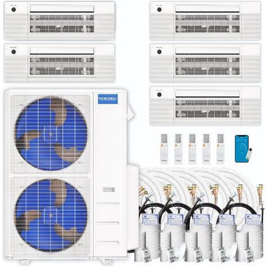 MRCOOL DIY Mini Split - 48,000 BTU 5 Zone Ceiling Cassette Ductless Air Conditioner and Heat Pump with 16 ft. Install Kit, DIYM548HPC01C00 COMPLETE SET