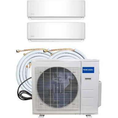 MRCOOL Olympus Mini Split - 18K BTU 2 Zone Ductless Air Conditioner and Heat Pump with 16 ft. Flared Lineset, OLY18-W-2-09-16 COMPLETE SET