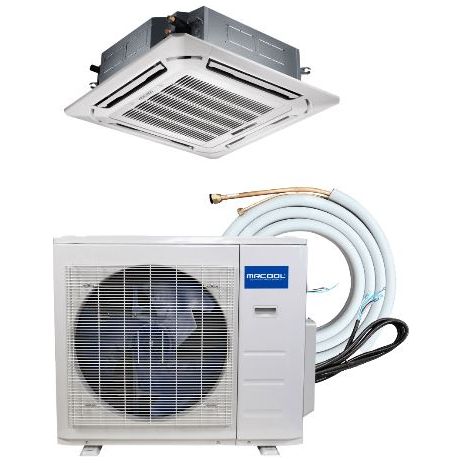 MRCOOL Olympus Mini Split - 18,000 BTU Ductless Ceiling Cassette Air Conditioner and Heat Pump with 25 Ft. Flared Lineset, OLY18-C-1-18-25 COMPLETE SET