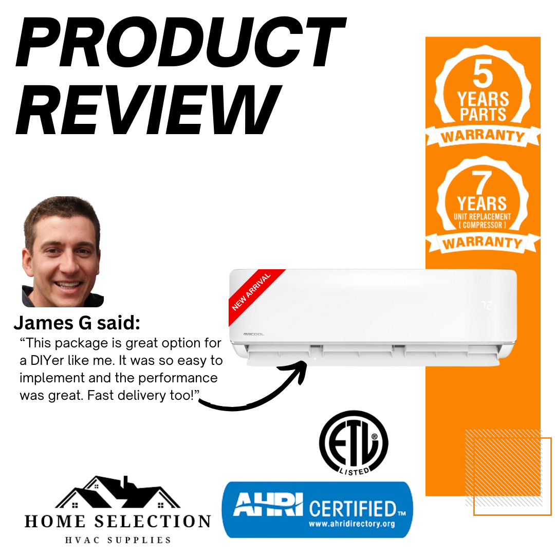 MRCOOL DIY® 5th Gen E Star 24,000 BTU Single Zone Mini Split Complete System with 25ft. Line Set 230V, DIY-24-HP-WM-230D25-O product review