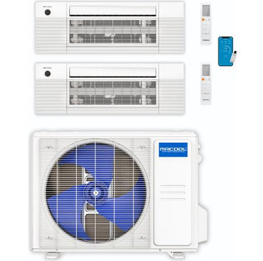 MRCOOL DIY Mini Split - 30,000 BTU 2 Zone Ceiling Cassette Ductless Air Conditioner and Heat Pump, DIY-BC-227HP1218 COMPLETE SET