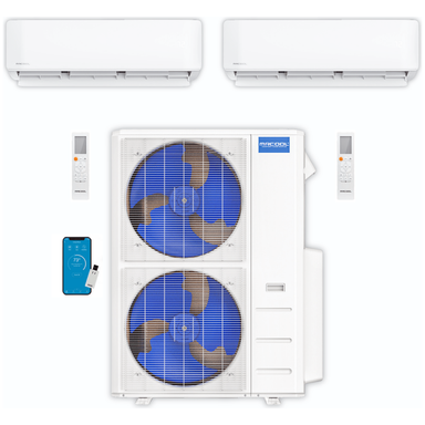 MRCOOL DIY Mini Split - 48,000 BTU 2 Zone Ductless Air Conditioner and Heat Pump, DIY-B-248HP1236 COMPLETE SET 