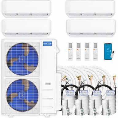 MRCOOL DIY Mini Split - 51,000 BTU 4 Zone Ductless Air Conditioner and Heat Pump with 16 ft. Install Kit, DIYM448HPW08C00 COMPLETE SET