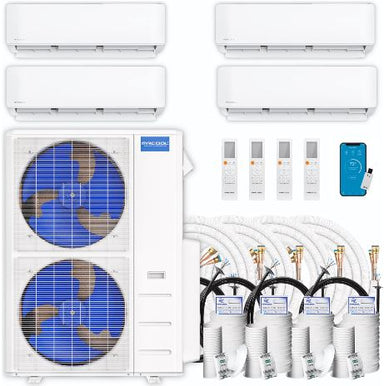 MRCOOL DIY Mini Split - 54,000 BTU 4 Zone Ductless Air Conditioner and Heat Pump with 50 ft. Install Kit, DIYM448HPW07C194 COMPLETE SET