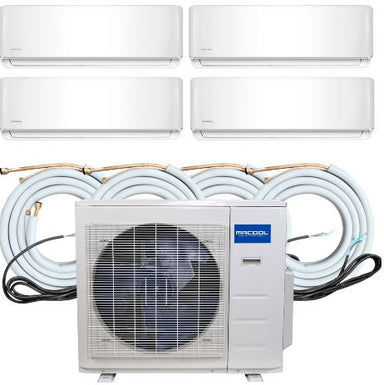 MRCOOL Olympus Mini Split - 36K BTU 4 Zone Ductless Air Conditioner and Heat Pump With 25 ft. Flared Lineset, OLY36-W-4-09-25 COMPLETE SET