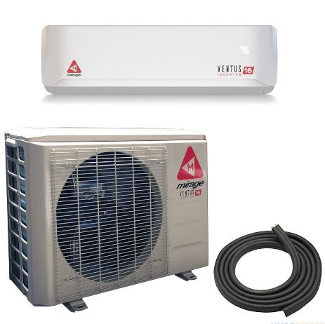 Mirage Ventus X 36,000 BTU 17 SEER Ductless Mini Split Air Conditioner and Heat Pump - 220V/60Hz FRONT AND SIDE VIEW