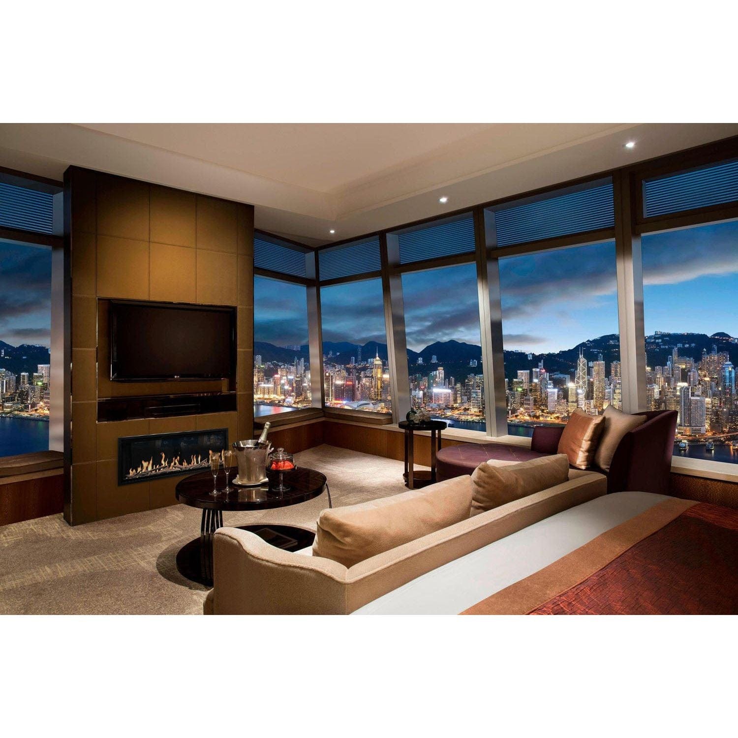 Modern Flames Orion Slim 60" Heliovision Virtual Recessed / Wall Mount Electric Fireplace SAMPLE PHOTO