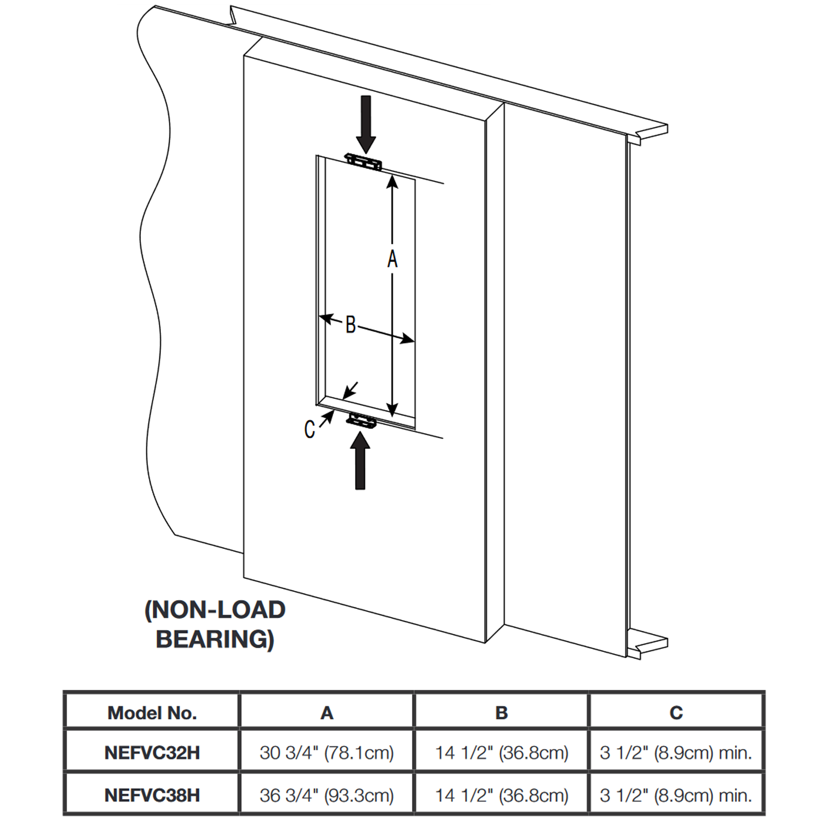 Napoleon Allure 38 Vertical Wall Hanging Electric Fireplace - NEFVC38H