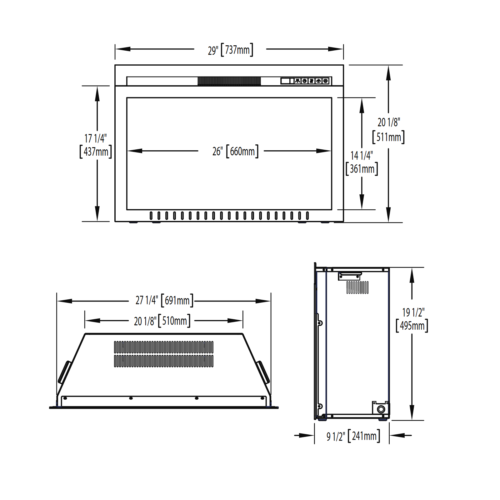 Napoleon Cinema 29 Built-In Electric Fireplace - NEFB29H-3A