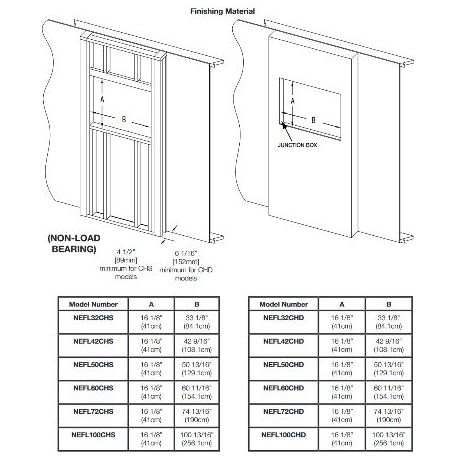 Napoleon AlluraVision 60 inch Slimline Wall Mounted Electric Fireplace - NEFL60CHS-1