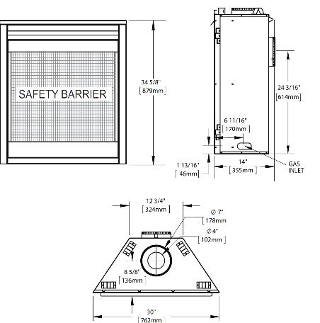 Napoleon Ascent 30 Direct Vent Gas Fireplace - B30 