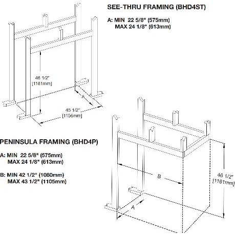 Napoleon Ascent BHD4 Peninsula Direct Vent Gas Fireplace - BHD4 SAMPLE PHOTO