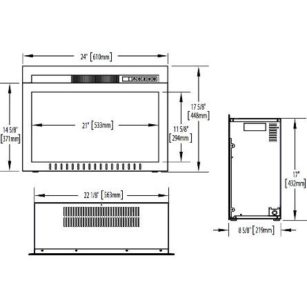 Napoleon Cinema Glass 24 Built-In Electric Fireplace - NEFB24HG-3A 