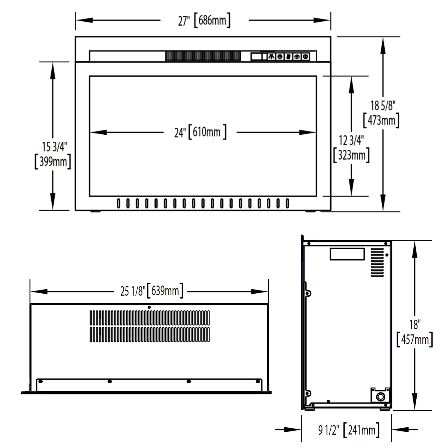 Napoleon Cinema Glass 27 Built-In Electric Fireplace - NEFB27HG-3A