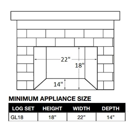 Napoleon Fiberglow 18 Inch Gas Log Set with Burner - GL18NE DETAILS