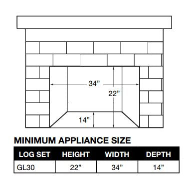 Napoleon Fiberglow 30 Inch Gas Log Set with Burner - GL30NE