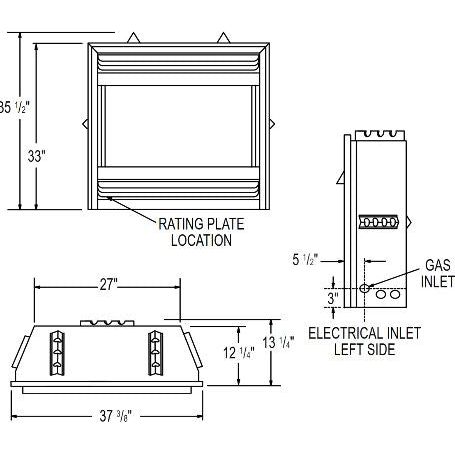 Napoleon Grandville 36 Vent Free Gas Fireplace - GVF36 DETAILS