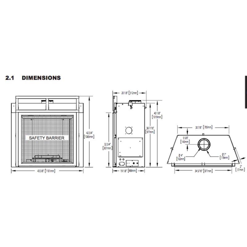 Napoleon Starfire 35 Top Vent Propane Gas Fireplace - HDX35NTW175-0407