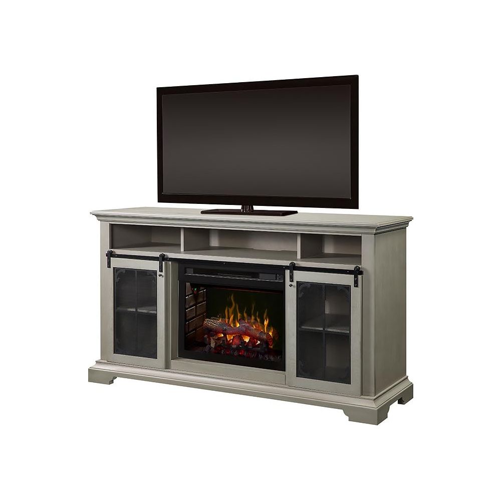 Olivia Electric Fireplace TV Stand in Stone Fox FRONT VIEW