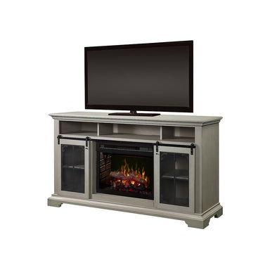 Olivia Electric Fireplace TV Stand in Stone Fox FRONT VIEW