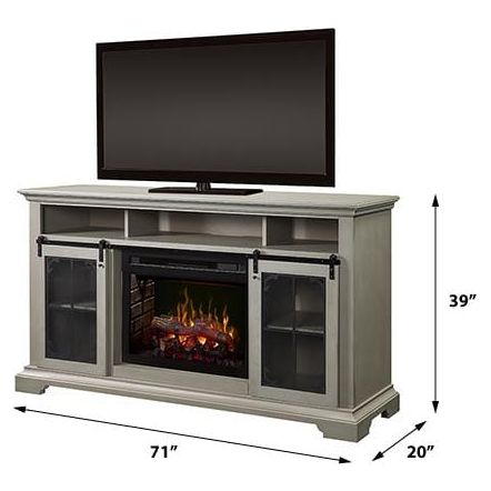 Olivia Electric Fireplace TV Stand in Stone Fox WITH SIZES