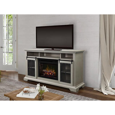 Olivia Electric Fireplace TV Stand in Stone Fox SAMPLE PHOTO