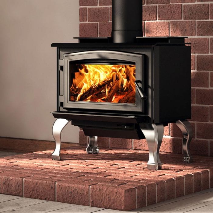 Osburn 1700 Wood Stove OB01700 FRONT AND SIDE VIEW