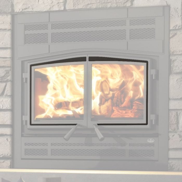 Osburn Black Door Overlay for Osburn Stratford II Wood Fireplace OA10610 SAMPLE PHOTO