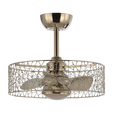 Parrot Uncle 19 In. Industrial Ceiling Fan with Lighting in Satin Nickel