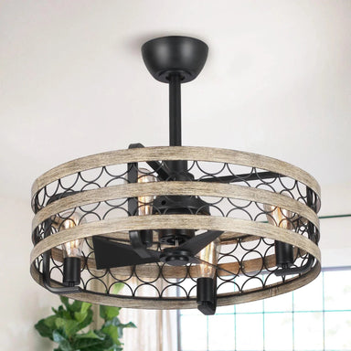 Parrot Uncle 21 In. Farmhouse Ceiling Fan with Lighting and Remote Control FULL VIEW