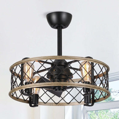 Parrot Uncle 22.5 In. Industrial Ceiling Fan with Lighting and Remote Control FULL VIEW