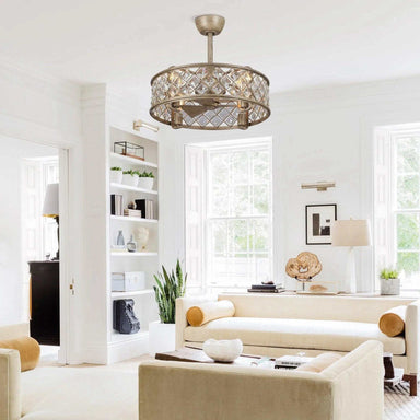 Parrot Uncle 22.5 In. Modern Crystal Ceiling Fan with Lighting and Remote Control SAMPLE PHOTO