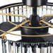 Parrot Uncle 25.5 In. Henslee Modern Crystal Ceiling Fan with Lighting in Black CLOSER VIEW