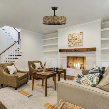 Parrot Uncle 25.5 In. Rustic Ceiling Fan with Lighting in Saddlebrown SAMPLE PHOTO